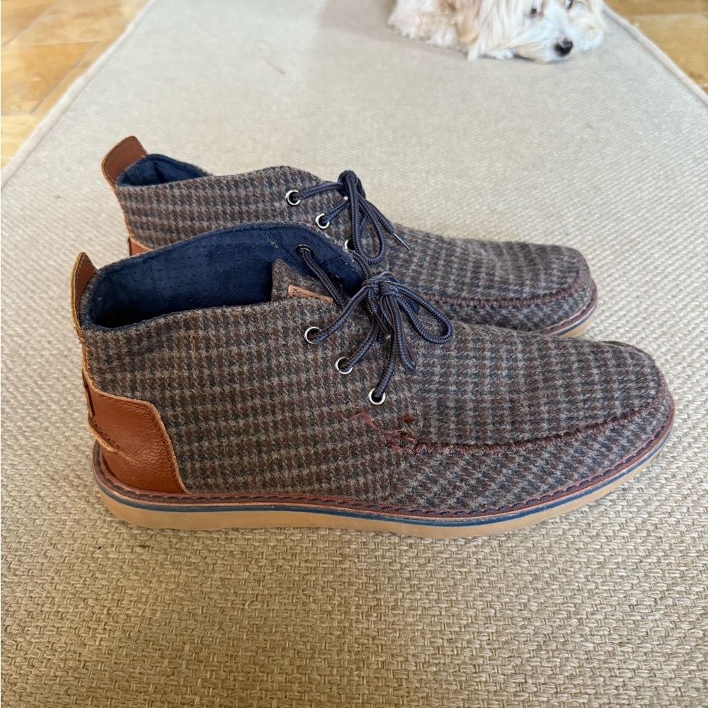 Toms Men's Brown Houndstooth Chukka Boots